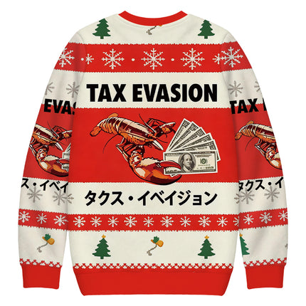 Uglysweatershops Red Tux Evasion Funny Christmas Ugly Sweatshirt