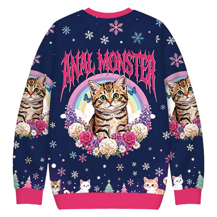 Uglysweatershops Anal Monster Cat Christmas Ugly Sweatshirt