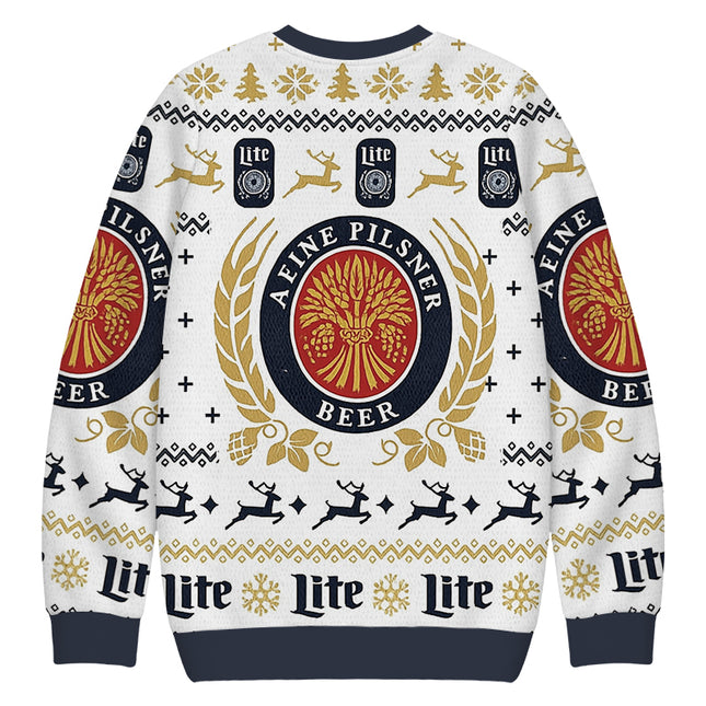 Uglysweatershops White Lite Christmas Ugly Sweatshirt