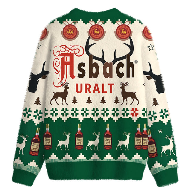 Uglysweatershops Brown Deer Fuzzy Christmas Ugly Sweatshirt