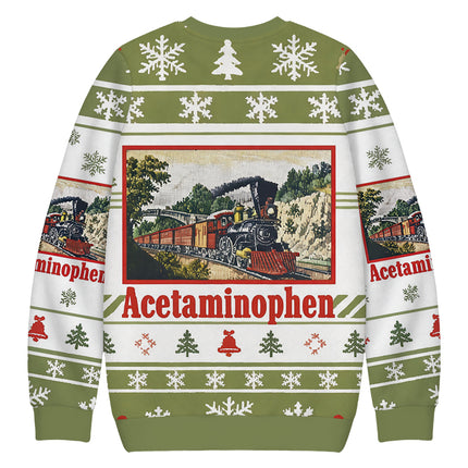 Uglysweatershops Vintage Train Funny Christmas Ugly Sweatshirt
