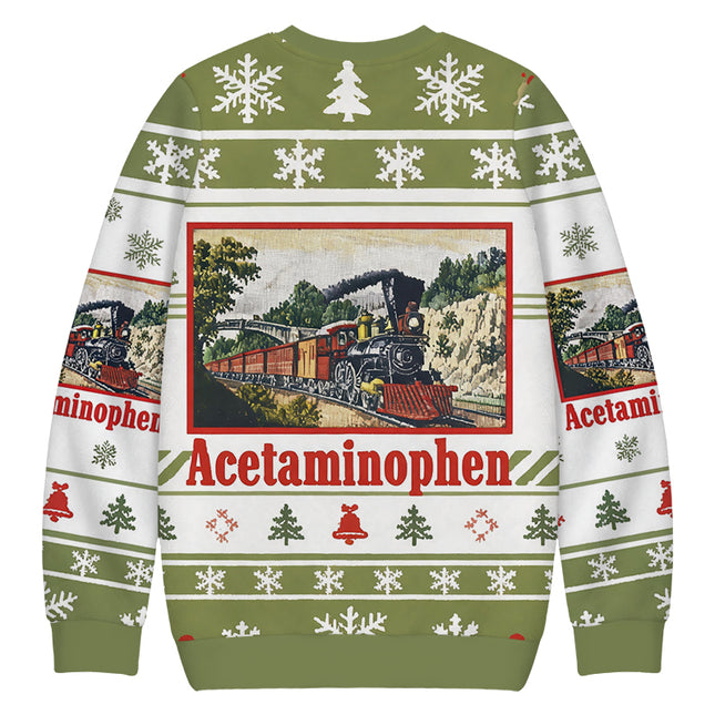 Uglysweatershops Vintage Train Funny Christmas Ugly Sweatshirt