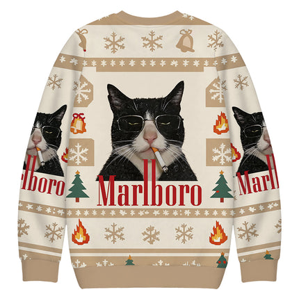 Uglysweatershops Smkong Black Cat Christmas Ugly Sweatshirt