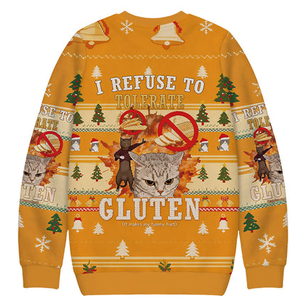 Uglysweatershops I Refuse to Tolerate Gluten Christmas Ugly Sweatshirt
