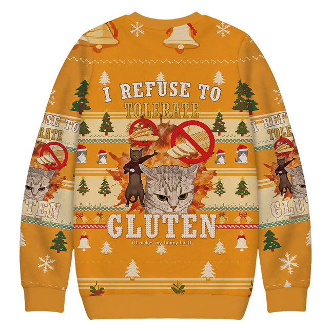 Uglysweatershops I Refuse to Tolerate Gluten Christmas Ugly Sweatshirt