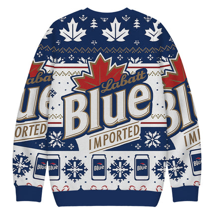 Uglysweatershops Blue Vintage Christmas Ugly Sweatshirt