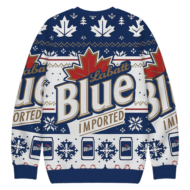 Uglysweatershops Blue Vintage Christmas Ugly Sweatshirt