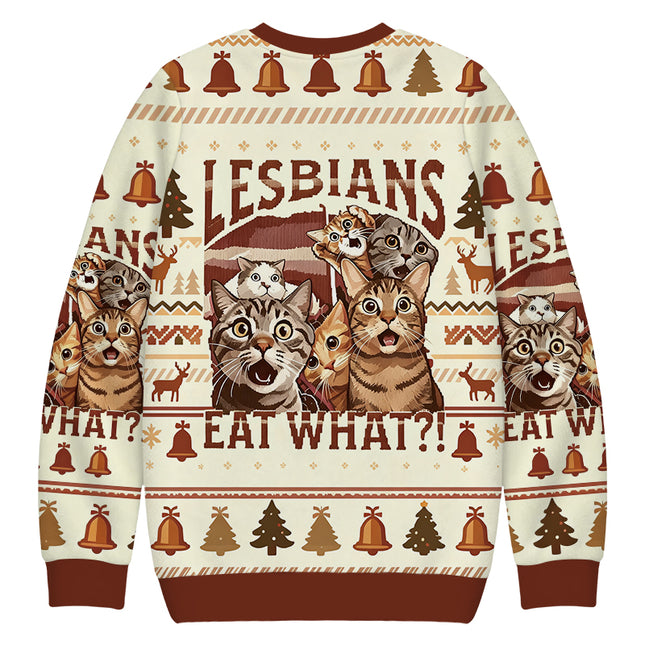 Uglysweatershops Lesbians Eat What Funny Christmas Ugly Sweatshirt