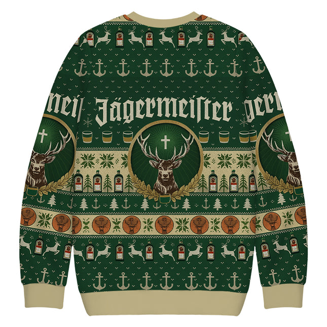 Uglysweatershops Green Beer Christmas Ugly Sweatshirt