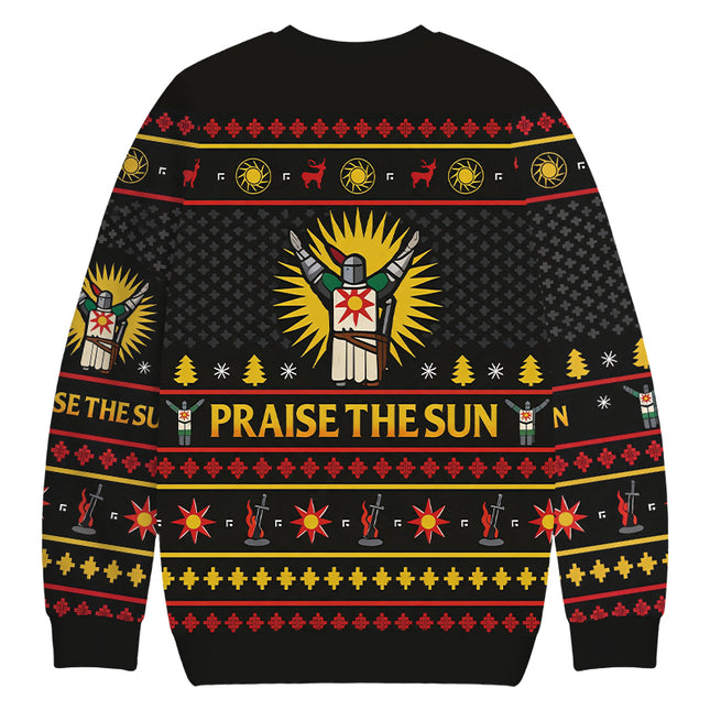 Uglysweatershops Praise the Sun Christmas Ugly Sweatshirt