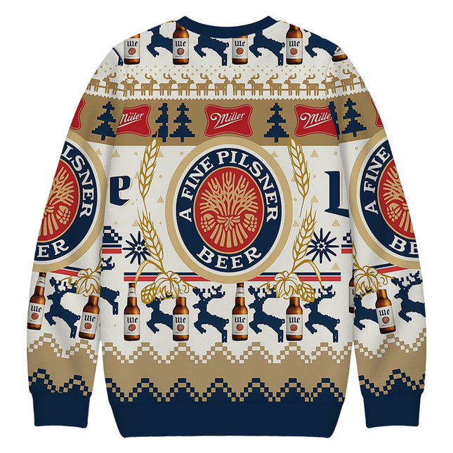 Uglysweatershops Fine Beer Christmas Ugly Sweatshirt