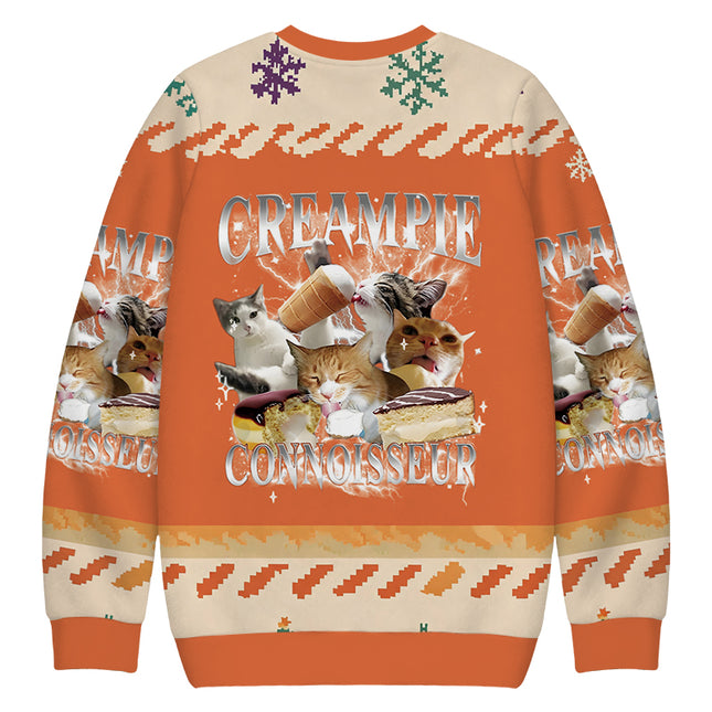 Uglysweatershops Creampie Connoisseur Meme Christmas Ugly Sweatshirt
