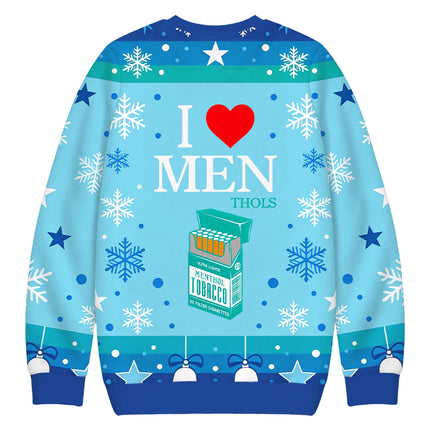 Uglysweatershops I Heart Love Smoking Christmas Ugly Sweatshirt