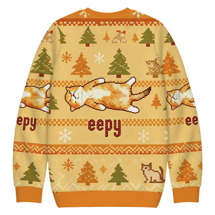 Uglysweatershops Silly Sleepy Cat Meme Christmas Ugly Sweatshirt
