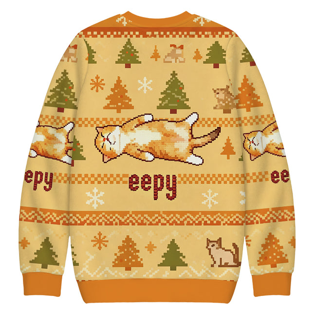 Uglysweatershops Silly Sleepy Cat Meme Christmas Ugly Sweatshirt