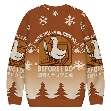 Uglysweatershops Goose With A Knife Christmas Ugly Sweatshirt
