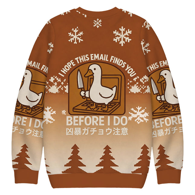Uglysweatershops Goose With A Knife Christmas Ugly Sweatshirt