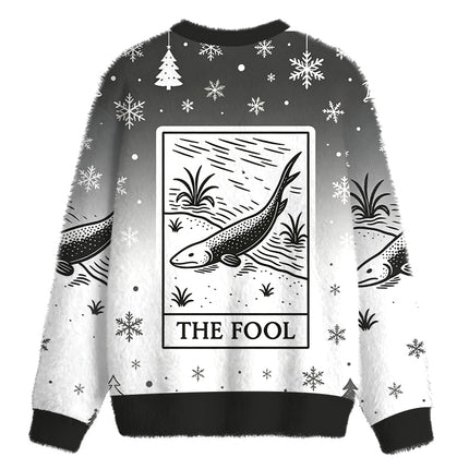 Uglysweatershops The Fool Fuzzy Christmas Ugly Sweatshirt