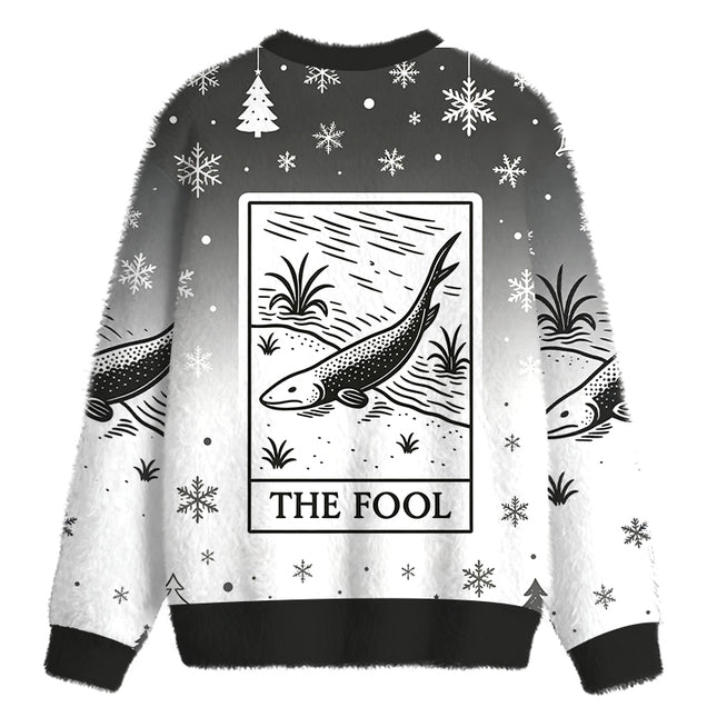 Uglysweatershops The Fool Fuzzy Christmas Ugly Sweatshirt