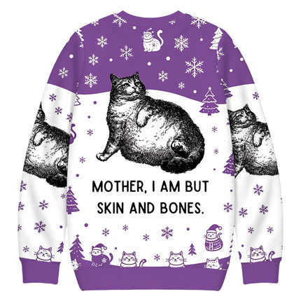 Uglysweatershops Skin & Bones Cat Christmas Ugly Sweatshirt