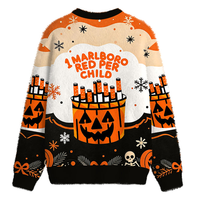 Uglysweatershops Red Per Child Fuzzy Christmas Ugly Sweatshirt