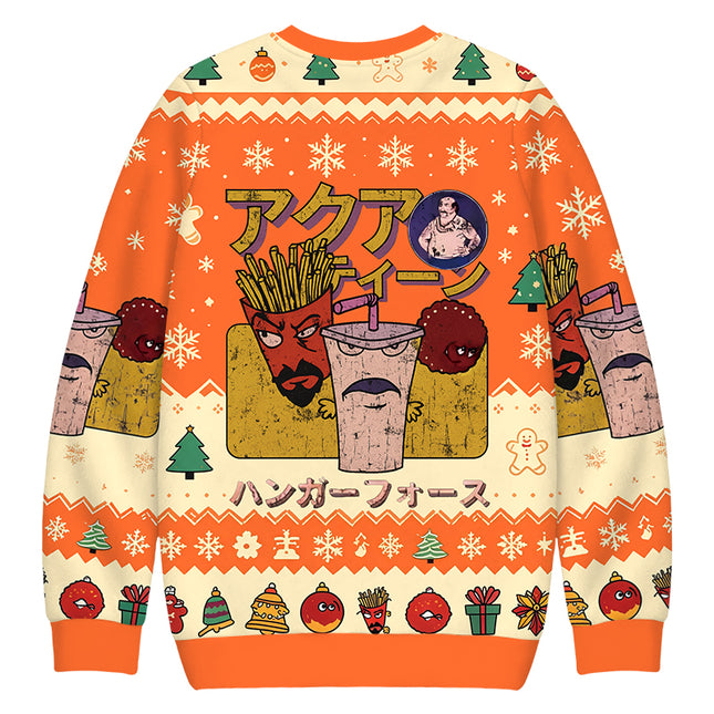 Uglysweatershops Hunger Force Japanese Retro Christmas Ugly Sweatshirt