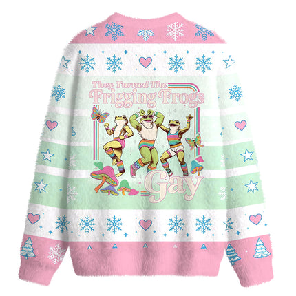 Uglysweatershops They Turned the Frigging Meme Fuzzy Christmas Ugly Sweatshirt