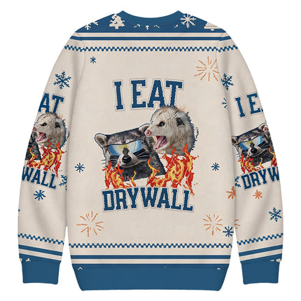 Uglysweatershops I Eat Drywall Christmas Ugly Sweatshirt