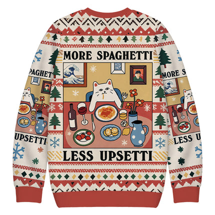 Uglysweatershops More Spaghetti Less Upsetti Christmas Ugly Sweatshirt