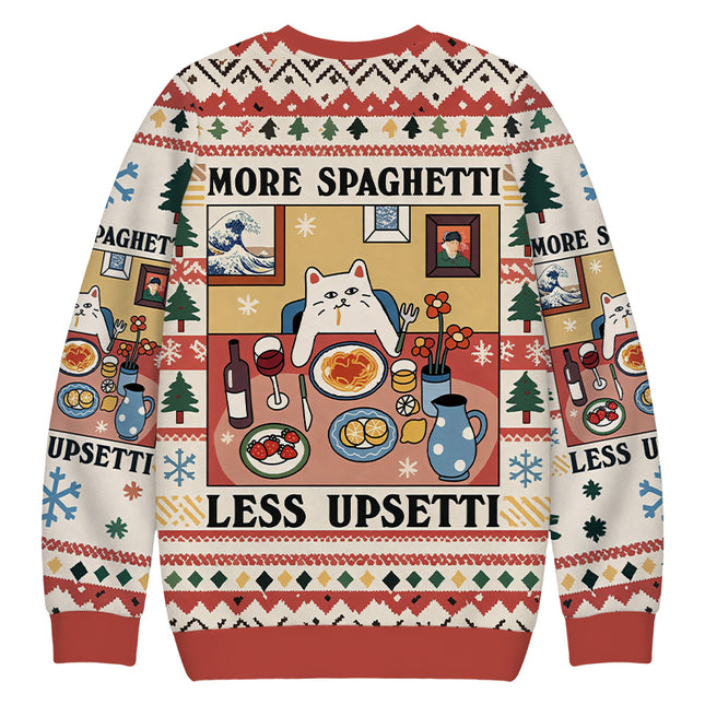 Uglysweatershops More Spaghetti Less Upsetti Christmas Ugly Sweatshirt