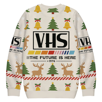 Uglysweatershops VHS 1976 Vintage Christmas Ugly Sweatshirt