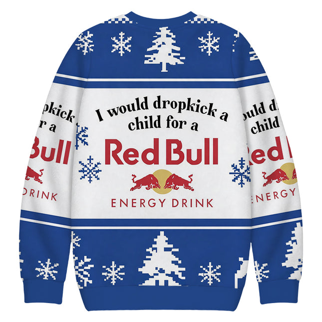 Uglysweatershops I Would Dropkcik A Child Blue Christmas Ugly Sweatshirt