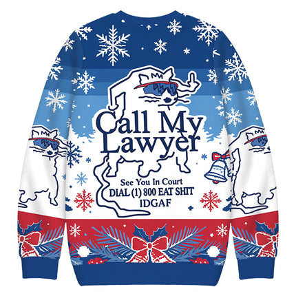 Uglysweatershops Call My Lawyer Christmas Ugly Sweatshirt