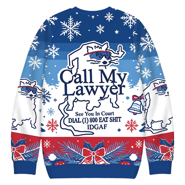 Uglysweatershops Call My Lawyer Christmas Ugly Sweatshirt