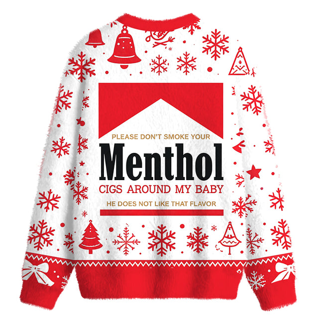 Uglysweatershops Pleae Don't Fuzzy Christmas Ugly Sweatshirt