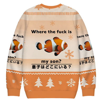 Uglysweatershops Fish Looking For Son Christmas Ugly Sweatshirt