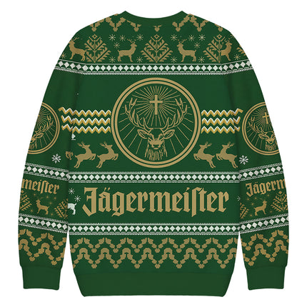 Uglysweatershops Green Deer Christmas Ugly Sweatshirt