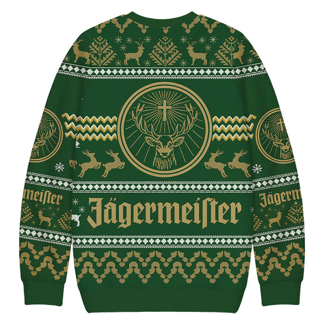 Uglysweatershops Green Deer Christmas Ugly Sweatshirt