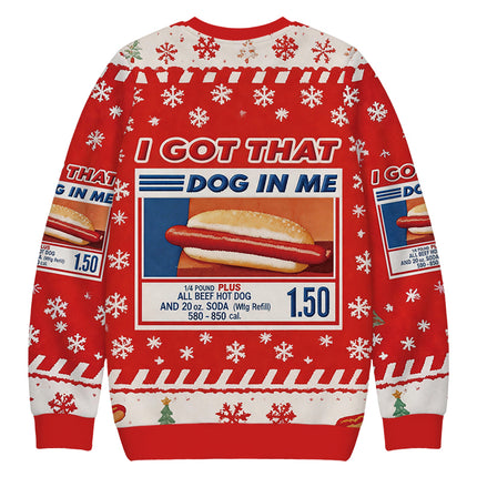 Uglysweatershops I Got That Dog In Me Red Christmas Ugly Sweatshirt