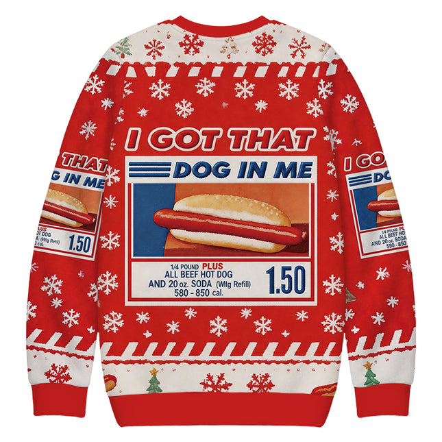 Uglysweatershops I Got That Dog In Me Red Christmas Ugly Sweatshirt