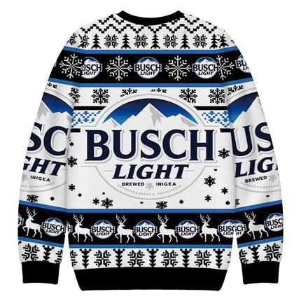 Uglysweatershops Busch Vintage Christmas Ugly Sweatshirt