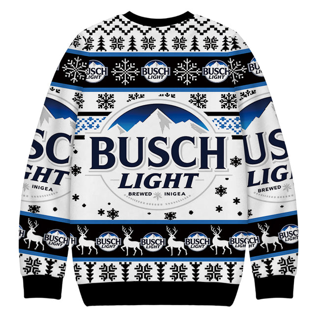 Uglysweatershops Busch Vintage Christmas Ugly Sweatshirt