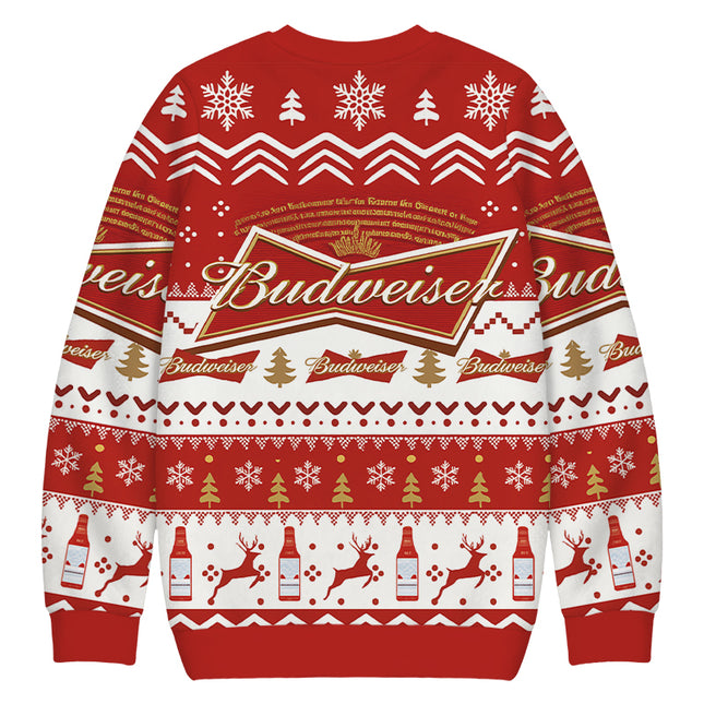 Uglysweatershops Red Beer Christmas Ugly Sweatshirt
