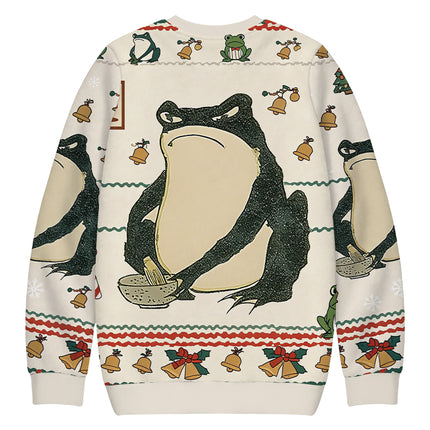 Uglysweatershops Japanese Frog Christmas Ugly Sweatshirt