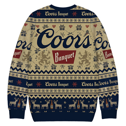 Uglysweatershops Beer Snowing Christmas Ugly Sweatshirt