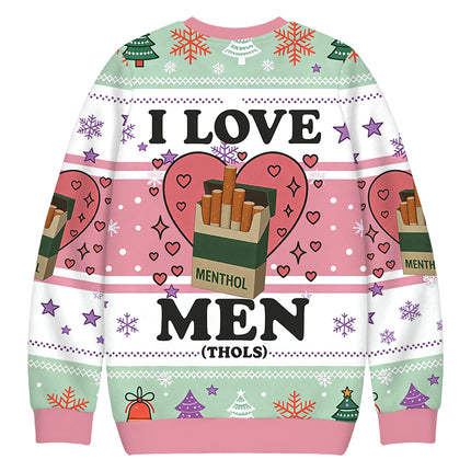 Uglysweatershops I Love Men Christmas Ugly Sweatshirt