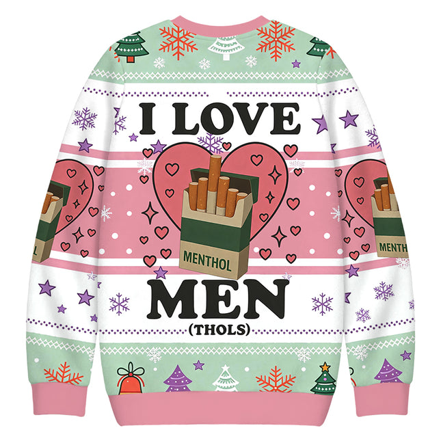 Uglysweatershops I Love Men Christmas Ugly Sweatshirt