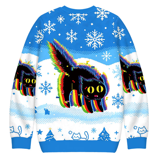 Uglysweatershops Technicat Glitch Christmas Ugly Sweatshirt