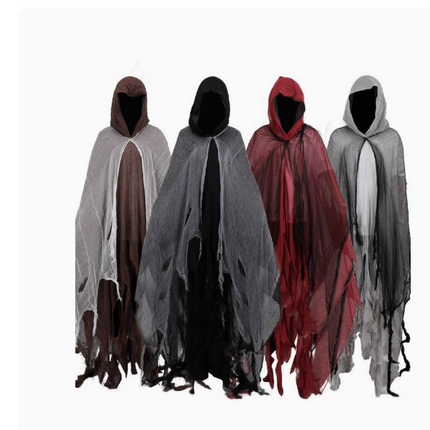 Uglysweatershops Halloween Dark Tattered Skull Cloak