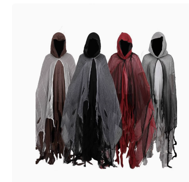 Uglysweatershops Halloween Dark Tattered Skull Cloak